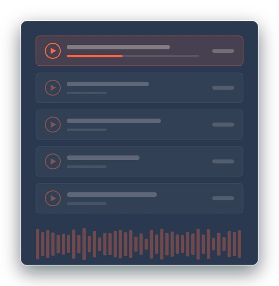 Folgenuebersicht von Standing Out: elf Audio-Impulse, der erste laeuft gerade