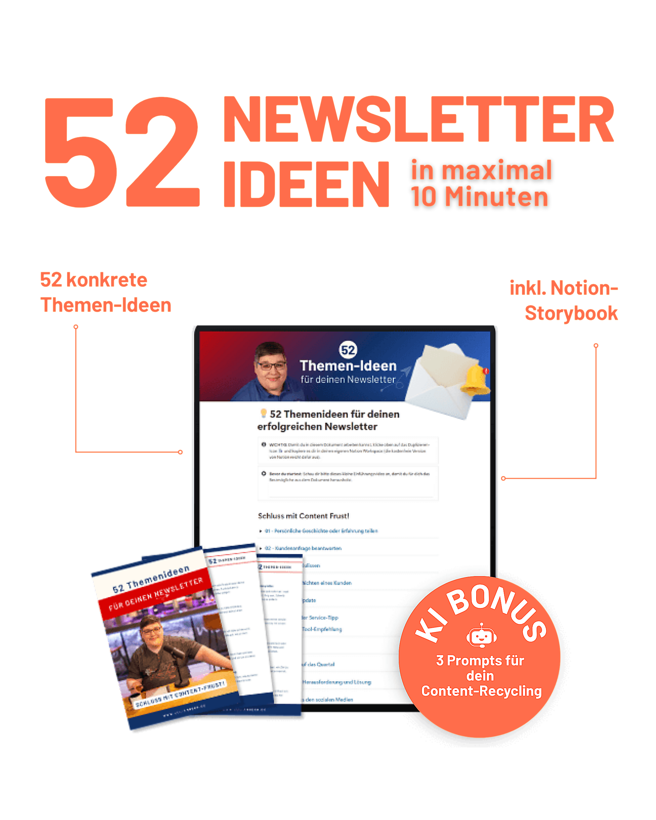 52 Newsletter-Themen-Ideen — Notion-Template